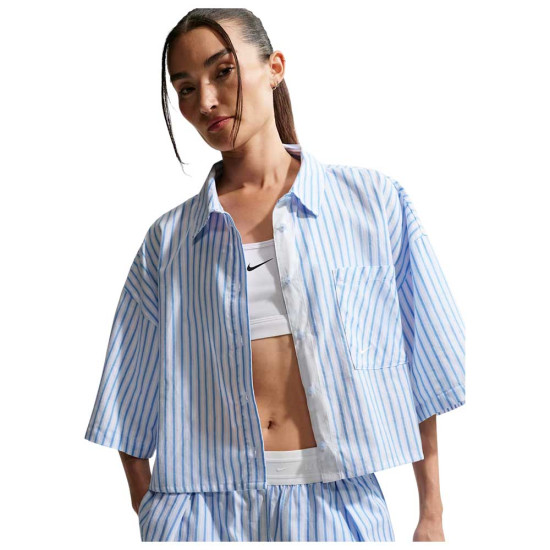 Nike Γυναικείο πουκάμισο Sportswear Chill Poplin Oversized Striped Shirt